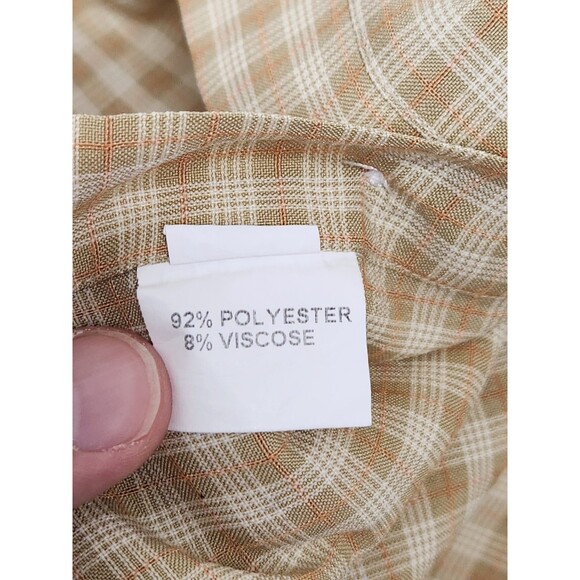 Barbour The Travel Shirt Men's M Beige Short Sleeve‎ Button Up Plaid - Picture 8 of 8